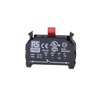 RS PRO Contact Block, 230V, 1NC