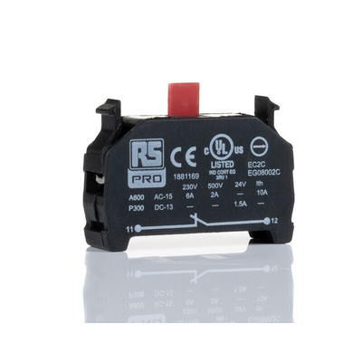 RS PRO Contact Block, 230V, 1NC