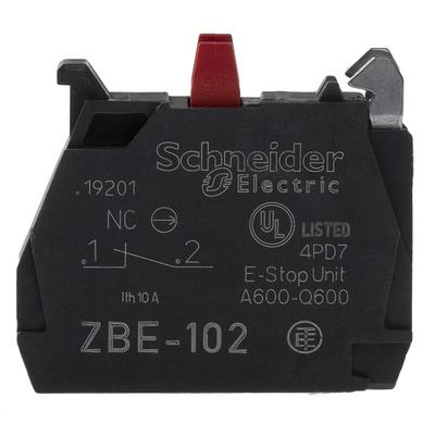 Schneider Electric Harmony XB Series Contact Block, 600V ac, SPST