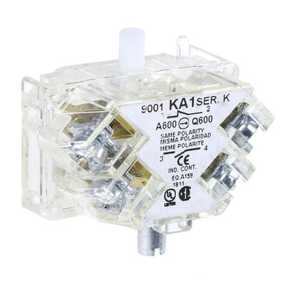 Schneider Electric Harmony 9001K Series Contact Block, 250V, 1CO