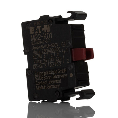 Eaton M22 Series Contact Block for Use with N(S)1(-4) Series, NZM1(-4) Series, PN1(-4) Series, 500V, 1NC