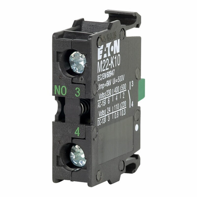 Eaton M22 Series Contact Block for Use with N(S)1(-4) Series, NZM1(-4) Series, PN1(-4) Series, 500V, 1 NO
