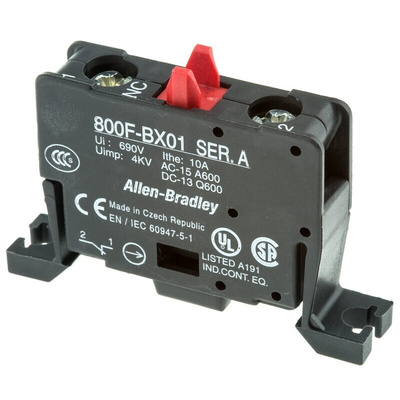 Allen Bradley 800F Series Contact Block, 600V, 1NC