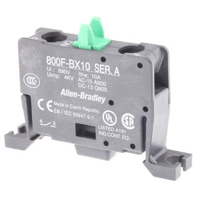 Allen Bradley 800F Contact Block - 1NO 600 V