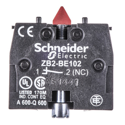 Schneider Electric XB2 Series Contact Block, 600V, 1NC