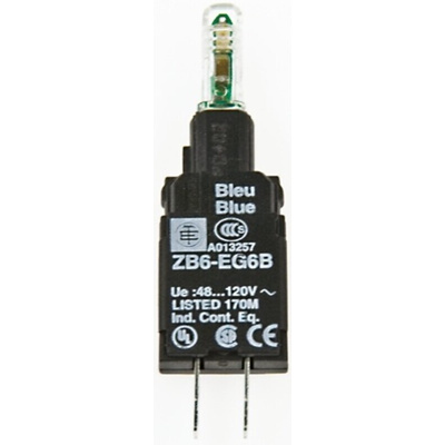 Schneider Electric Harmony XB6 Series Light Block, 48 → 120V ac, Green Light