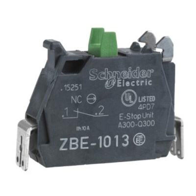 Schneider Electric Harmony XB5 Series Contact Block, Green Light, 1 NO