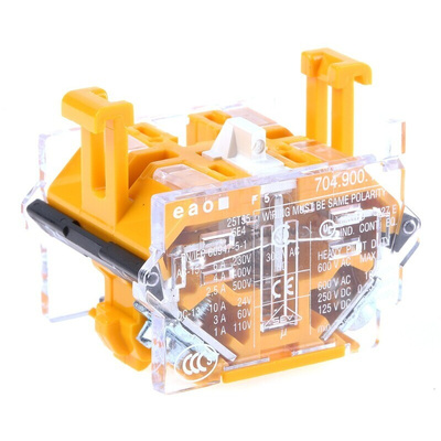 EAO Contact Block for Use with 04 Series, 500V ac, 1NO