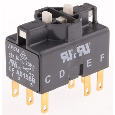 APEM A01 Series Contact Block for Use with A01 Series, 3CO