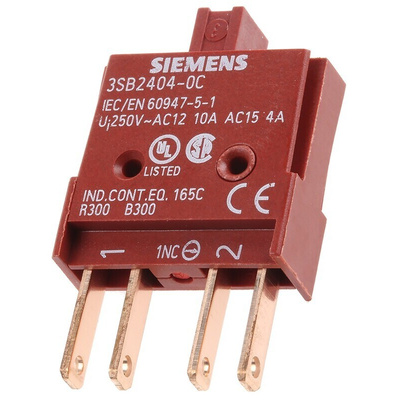 Siemens Contact Block for Use with 3SB2, 1 NC