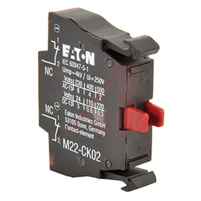 Eaton RMQ Titan M22 Series Contact Block for Use with NZM1, 220 V dc, 230V ac, 2NC