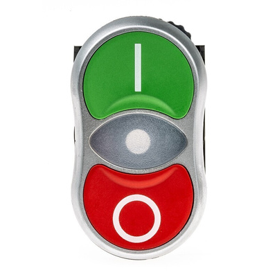 BACO Green, Red Illuminated Spring Return Push Button Head, 22mm Cutout, IP66