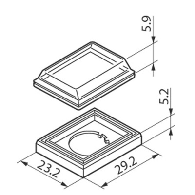 NKK Switches Rectangle Dust Cover, For Use With YB Series