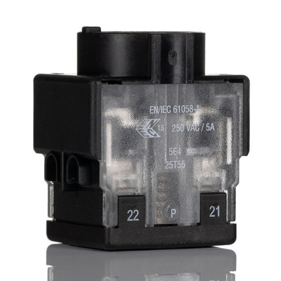 EAO 61 Series Contact Block for Use with Series 61 Switches, 250V ac/dc, 1CO