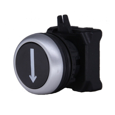 RS PRO Black Spring Return Push Button Head, 22mm Cutout, IP65