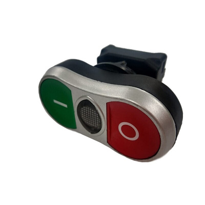 RS PRO Green, Red Spring Return Push Button Head, 22mm Cutout, IP65