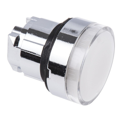 Schneider Electric Harmony XB4 Series White Illuminated Spring Return Push Button Head, 22mm Cutout, IP66, IP67, IP69K