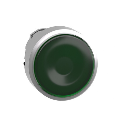Schneider Electric Harmony XB4 Series Green Illuminated Spring Return Push Button Head, 22mm Cutout, IP66, IP67, IP69K