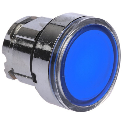Schneider Electric Harmony XB4 Series Blue Illuminated Spring Return Push Button Head, 22mm Cutout, IP66, IP67, IP69K