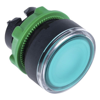 Schneider Electric Harmony XB5 Series Green Illuminated Spring Return Push Button Head, 22mm Cutout, IP66, IP67, IP69K