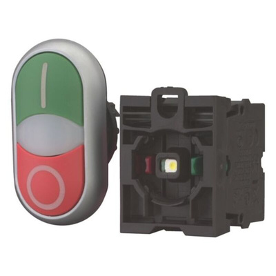 Eaton RMQ Titan M22 Series Green, Red Illuminated Momentary Push Button Head, 22mm Cutout, IP66