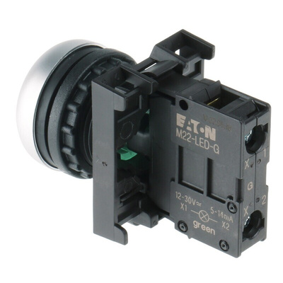 Eaton RMQ Titan M22 Series Green Illuminated Momentary Push Button Head, 22mm Cutout, IP69K