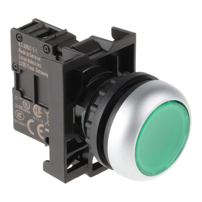 Eaton RMQ Titan M22 Series Green Illuminated Momentary Push Button Head, 22mm Cutout, IP69K