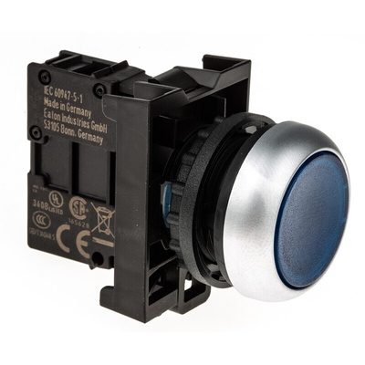 Eaton RMQ Titan M22 Series Blue Illuminated Momentary Push Button Head, 22mm Cutout, IP69K