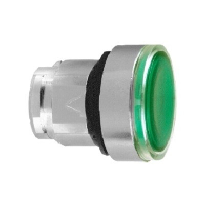 Schneider Electric Harmony XB4 Series Green Illuminated Maintained Push Button Head, 22mm Cutout, IP66, IP67, IP69K