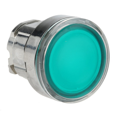Schneider Electric Harmony XB4 Series Green Illuminated Maintained Push Button Head, 22mm Cutout, IP66, IP67, IP69K