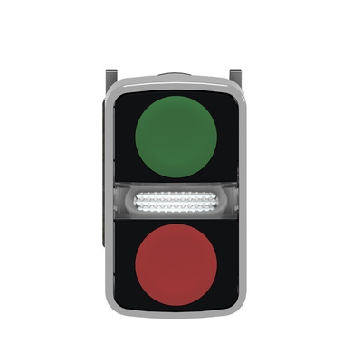 Schneider Electric Harmony XB4 Series Green, Red Illuminated Spring Return Push Button Head, 22mm Cutout, IP66, IP67,