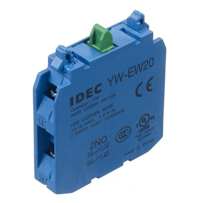 Idec CW Series Series Contact Block, 2NO
