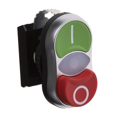 BACO Green, Red Illuminated Spring Return Push Button Head, 22mm Cutout, IP66