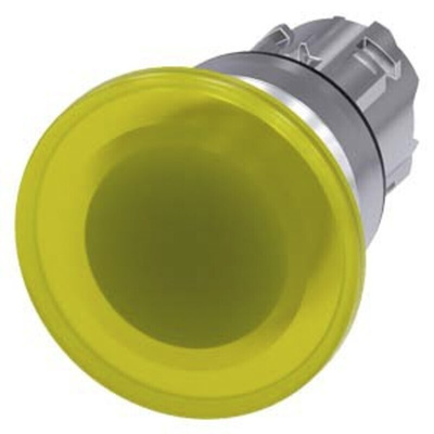 Siemens 3SU1 Series Yellow Momentary Push Button Head, 22mm Cutout, IP66, IP67, IP69K