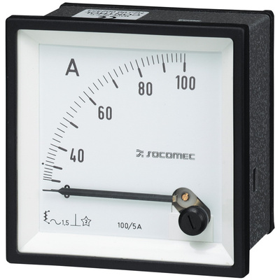 192A2206 | Socomec 192A Analogue Panel Ammeter 100A AC, 48 x 48