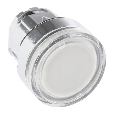 Schneider Electric Harmony XB4 Series White Illuminated Spring Return Push Button Head, 22mm Cutout, IP66, IP67, IP69K