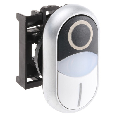 Eaton RMQ Titan M22 Series Black/White Illuminated Momentary Push Button Head, 22mm Cutout, IP66