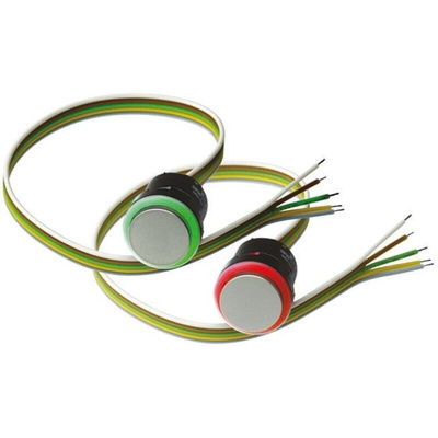 EAO Silver Illuminated Momentary Push Button Head, 22.5mm Cutout, IP67