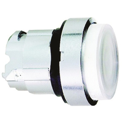 Schneider Electric Harmony XB4 Series White Illuminated Spring Return Push Button Head, 22mm Cutout, IP66, IP69K