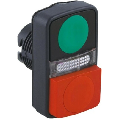 Schneider Electric Harmony XB5 Series Green, Red Spring Return Push Button Head, 22mm Cutout, IP67, IP69K