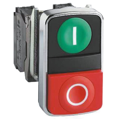 Schneider Electric Harmony XB4 Series Green, Red Momentary Push Button Head, 22mm Cutout, IP67