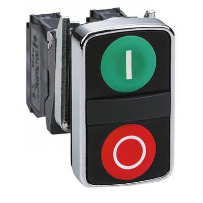 Schneider Electric Harmony XB4 Series Black, Red, White Momentary Push Button Head, 22mm Cutout, IP69K