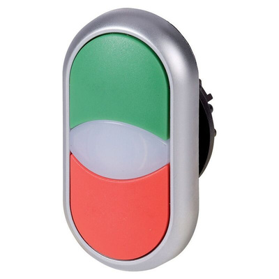 Eaton M22 Series Green, Red Illuminated Momentary Push Button Head, 22mm Cutout, IP67