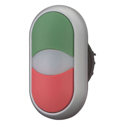 Eaton M22 Series Green, Red Illuminated Momentary Push Button Head, 22mm Cutout, IP67