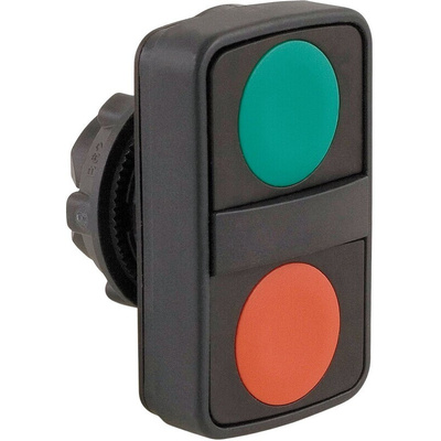 Schneider Electric Harmony XB5 Series Green, Red Momentary Push Button Head, 22mm Cutout, IP67, IP69K