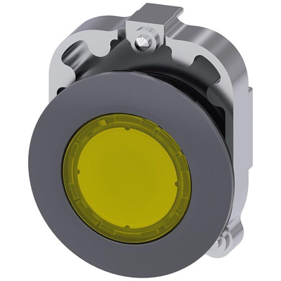 Siemens SIRIUS ACT Series Yellow Momentary Push Button, 30mm Cutout, IP66, IP67, IP69K