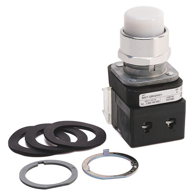 Allen Bradley 800T Series White Momentary Push Button Head, 30mm Cutout