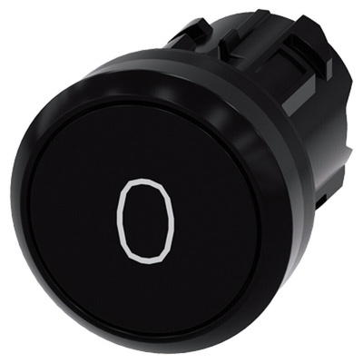 Siemens 3SU1000 Series Black Momentary Push Button Head, 22mm Cutout, IP66, IP67, IP69K
