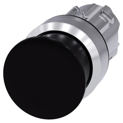 Siemens 3SU1050 Series Black Momentary Push Button Head, 22mm Cutout, IP66, IP67, IP69K