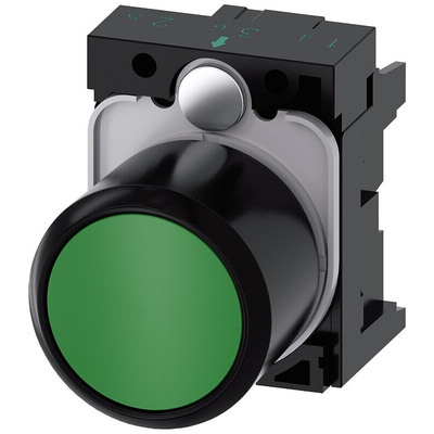 Siemens SIRIUS ACT Series Green Momentary Push Button Head, 22mm Cutout, IP66, IP67, IP69K